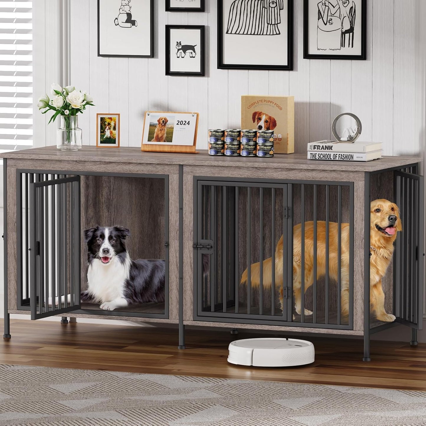 Amlancher Dog Crate Furniture for Dogs,  Heavy Duty Dog Kennel Furniture