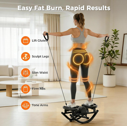 POAO Rock Stepper, Side to Side Rocking Stepper for Exercise at Home, Low-Impact Knee-Friendly Exercise Machine with Resistance Bands,LCD Monitor, 330 LBS Weight Capacity