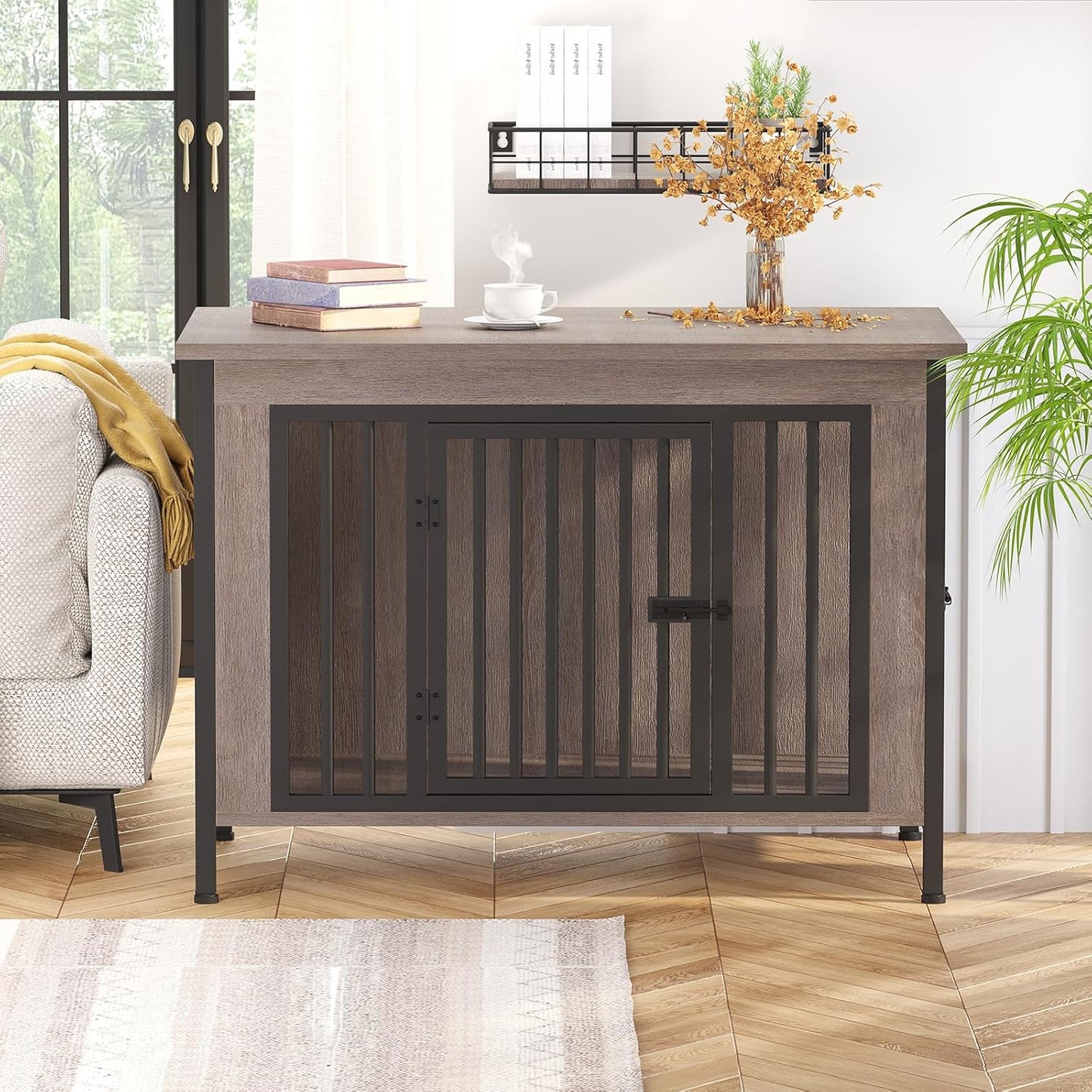 Amlancher Dog Crate Furniture for Dogs,  Heavy Duty Dog Kennel Furniture