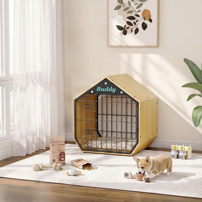 Amlancher 25.5" Wooden House-Shaped Dog Crate, Indoor Furniture Style Kennel for Small Breeds up to 30 lbs