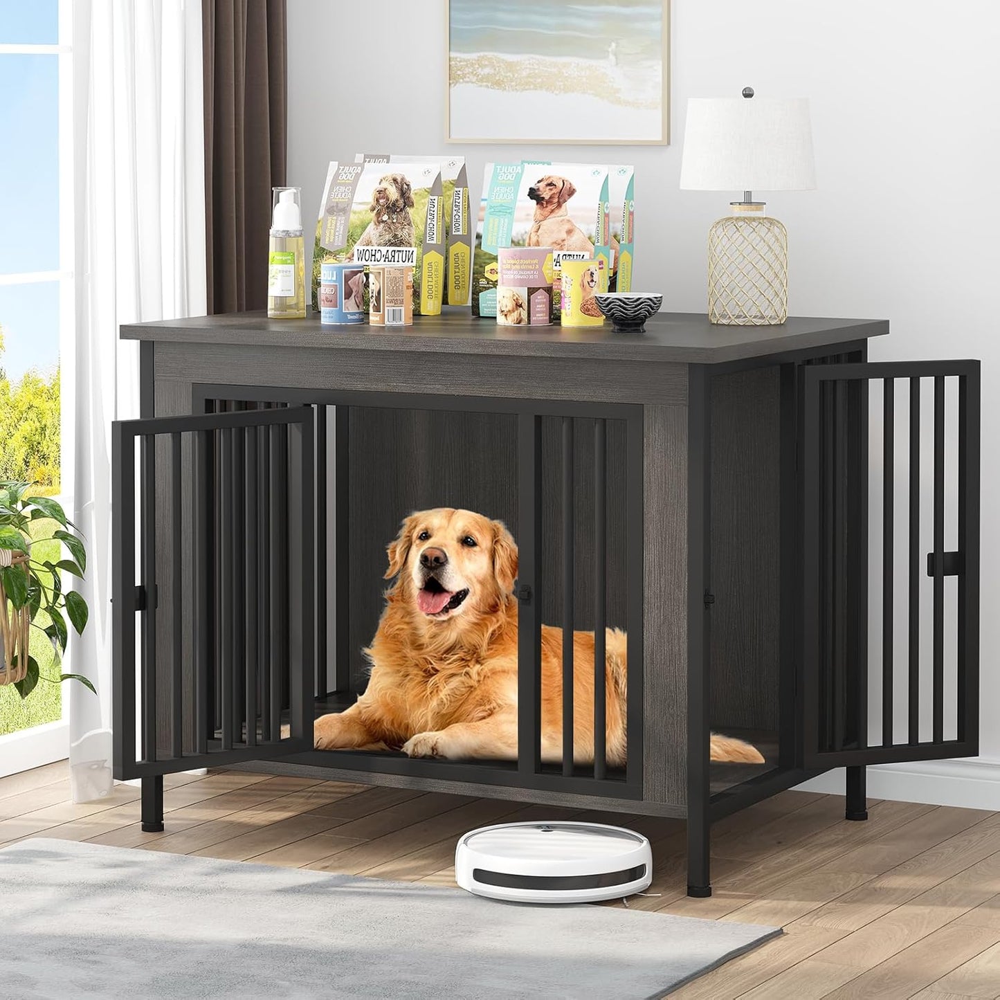 Amlancher Dog Crate Furniture for Dogs,  Heavy Duty Dog Kennel Furniture