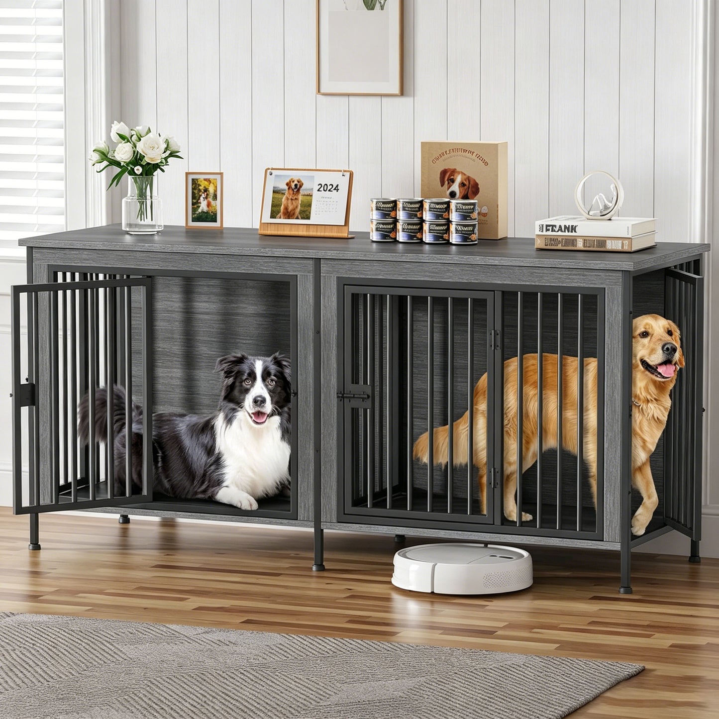 Amlancher Dog Crate Furniture for Dogs,  Heavy Duty Dog Kennel Furniture