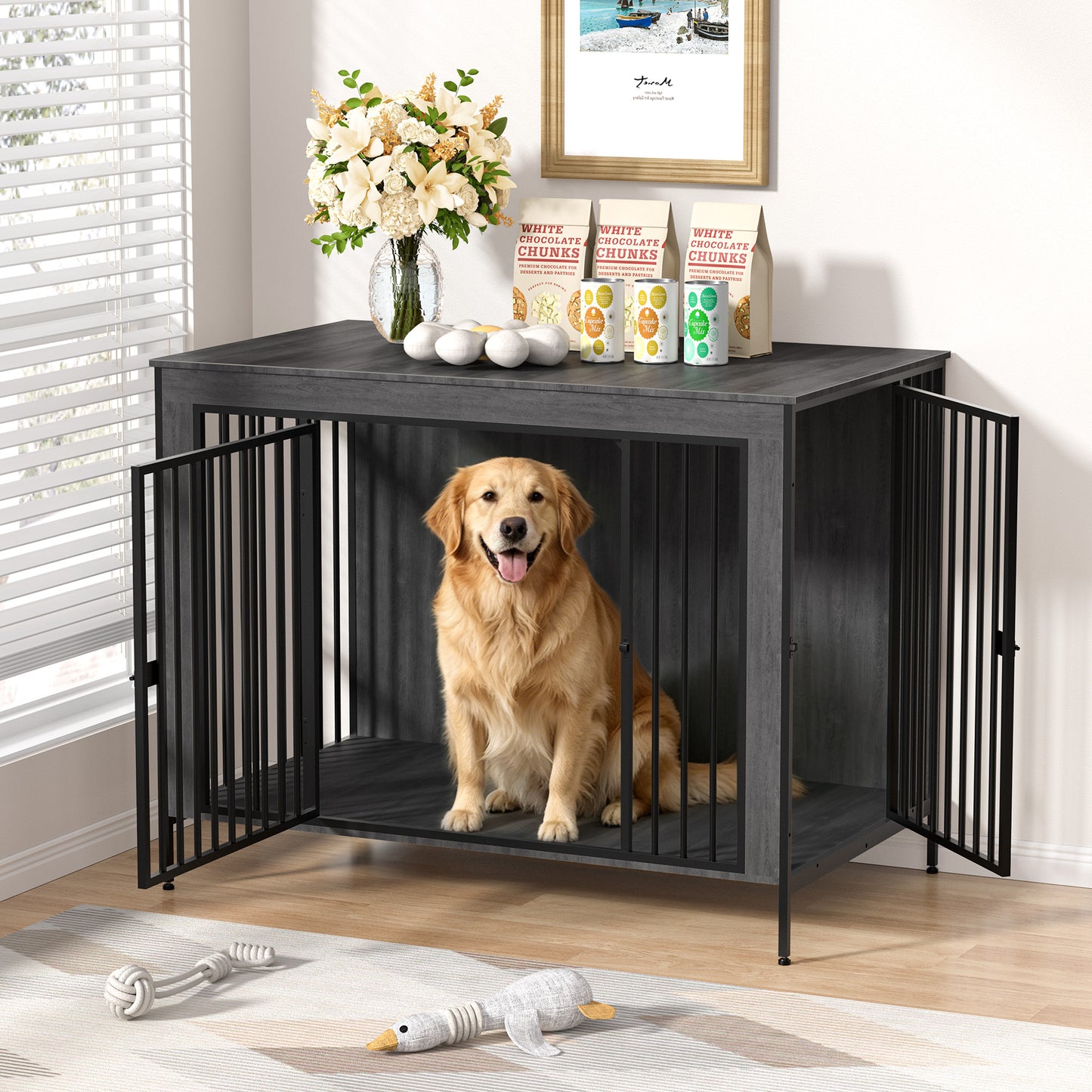 Amlancher Dog Crate Furniture for Dogs,  Heavy Duty Dog Kennel Furniture