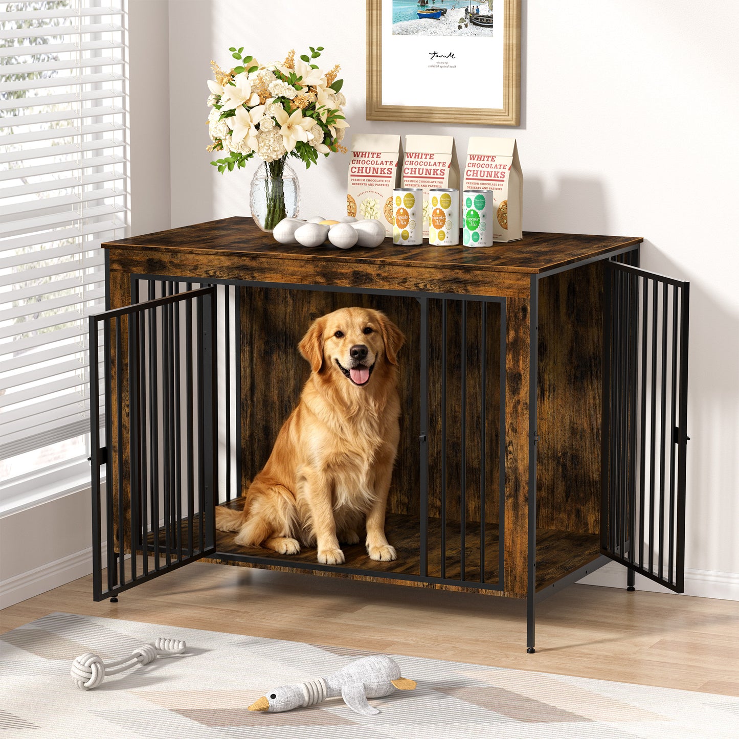 Amlancher Dog Crate Furniture for Dogs,  Heavy Duty Dog Kennel Furniture